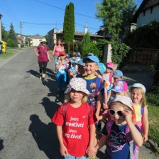 Jdeme pěšky lesem do Cakova.