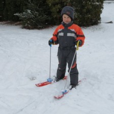 Lyžujeme na zahradě